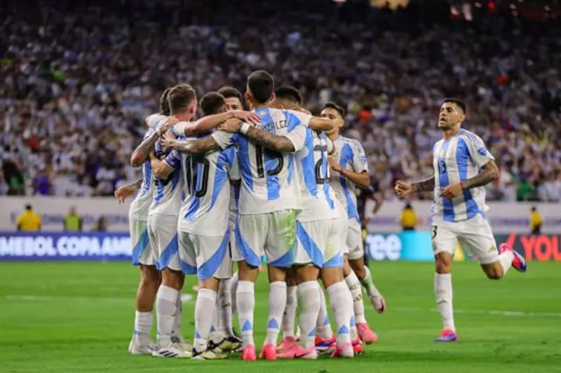 احتفال لاعبو منتخب الأرجنتين